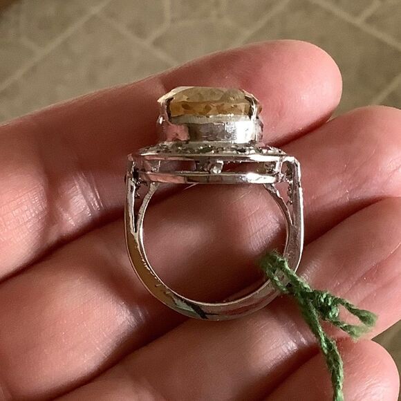 sterling SILVER 925 CITRINE/RUBY/EMERALD/BLUE SAPPHIRE WOMAN RING - Picture 11 of 11